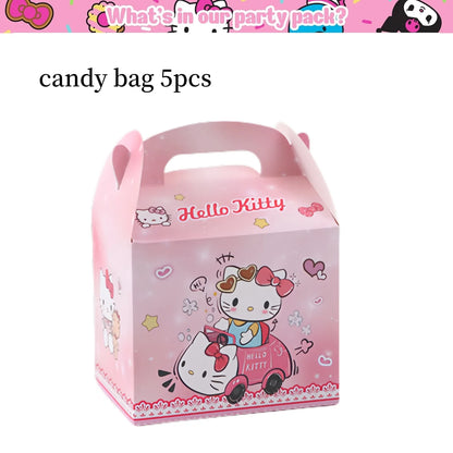 Kit de hello kitty para decoração de festa de aniversário de Kitt - 217 peças, incluindo top