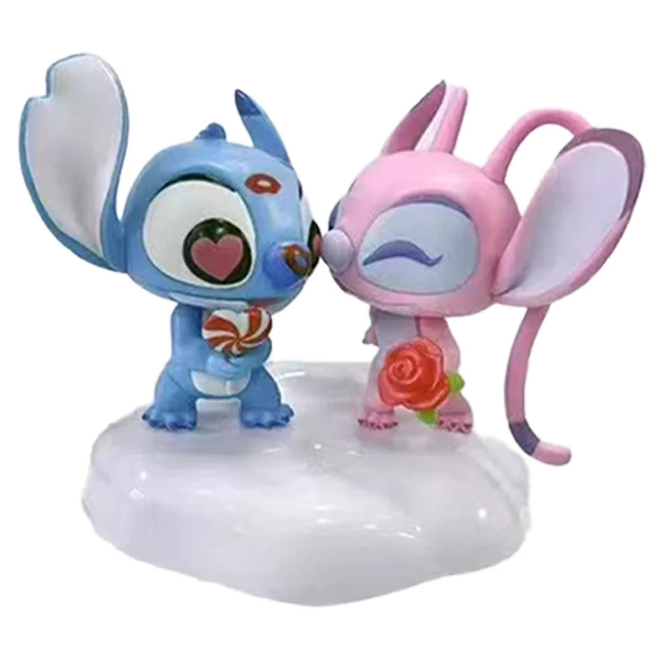 Lilo & Stitch Lovers Modelo Doll Angel Kissing Estatueta Figuras De Mesa Para Namorada