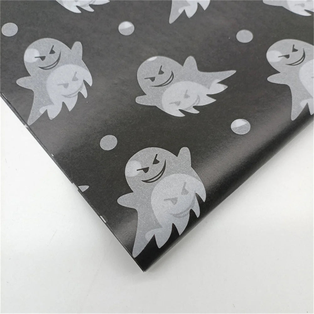 Papel de Seda Decorativo (Papel Tecido) com Estampas Temáticas de Halloween 50cm*35cm