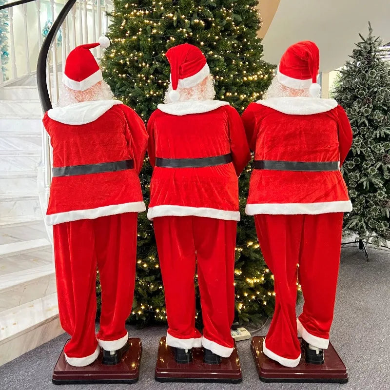 Papai Noel Dançante Animado Tamanho Real De 6' Shopping, Papai Noel Dançante Enfeites
