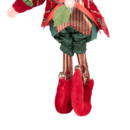 Enfeite Elfo Verde e Vermelho 45cm e 55cm Merita, Personagens Natalinos para Decoração