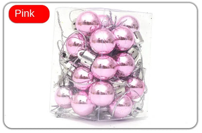 Mini Bola Decoração De Árvore De Natal 24 Peças De Pingente De Natal 2 Cm, Decoração