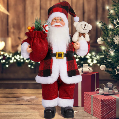 Decoração Natal Papai Noel Papai Noel de 34CM*20CM em pé estátua Papai Noel coleção