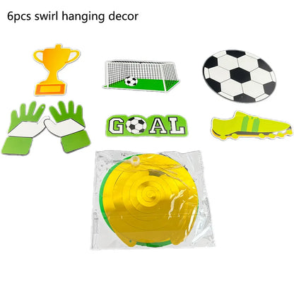 Kit de artigos de festa de futebol serve 20, conjunto de utensílios de mesa descartáveis