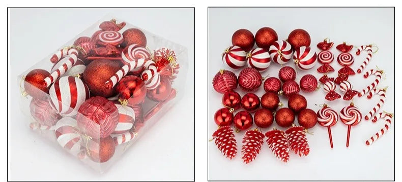 Bola de natal 36 peças enfeites de bola de Natal em formato especial, decoração de festa