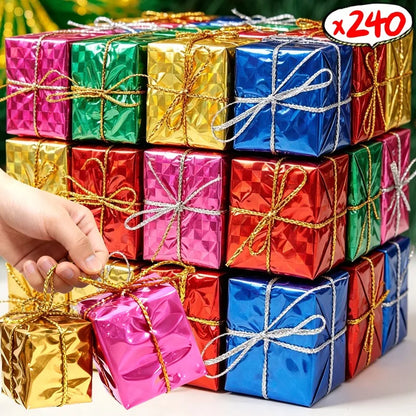 Caixas de Presente Pequenas Decoração de Árvore de Natal Cores Aleatórias 12/240 peças