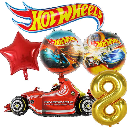 Kit Festa Hot Wheels Conjunto de decoração para festa de aniversário com toalha de mesa