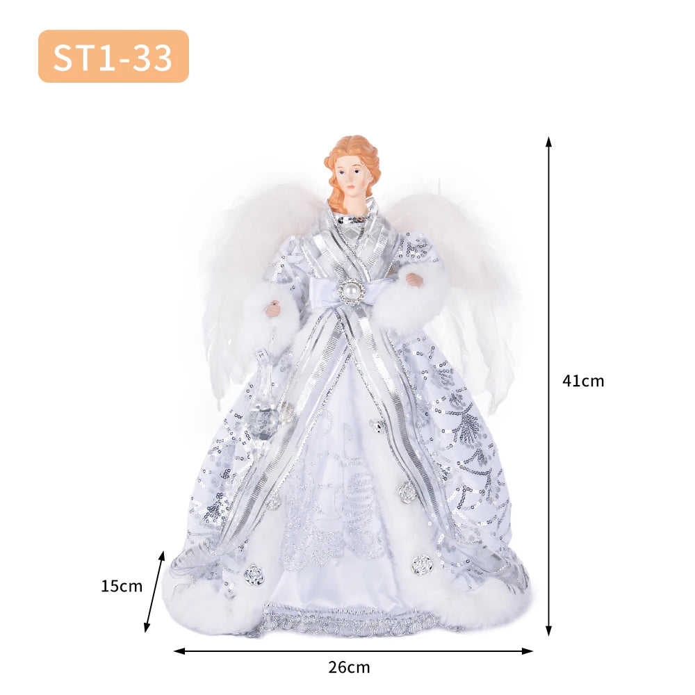 Anjo Enfeite Decoração De luxo Arvore de Natal 42 cm Arvore de Natal