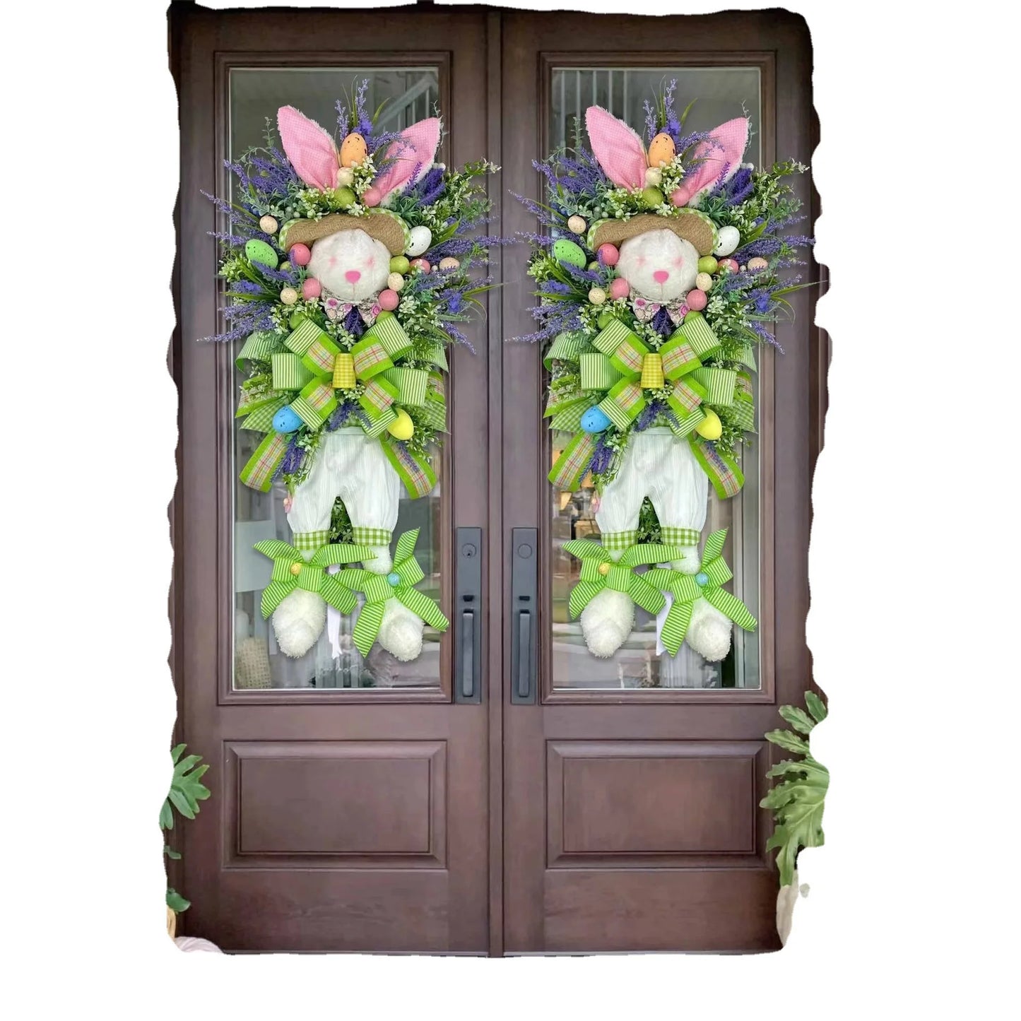 Guirlanda de coelhinho da Páscoa, decoração primavera, tamanho extra grande coelho