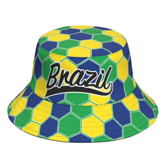 Chapéu balde bandeira Brasil unissex chapéu brasileiro embalável praia viagem pescador