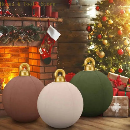 Bola Decorativa de Natal para Shopping Center, Inflável Gigante de Veludo/Flocada