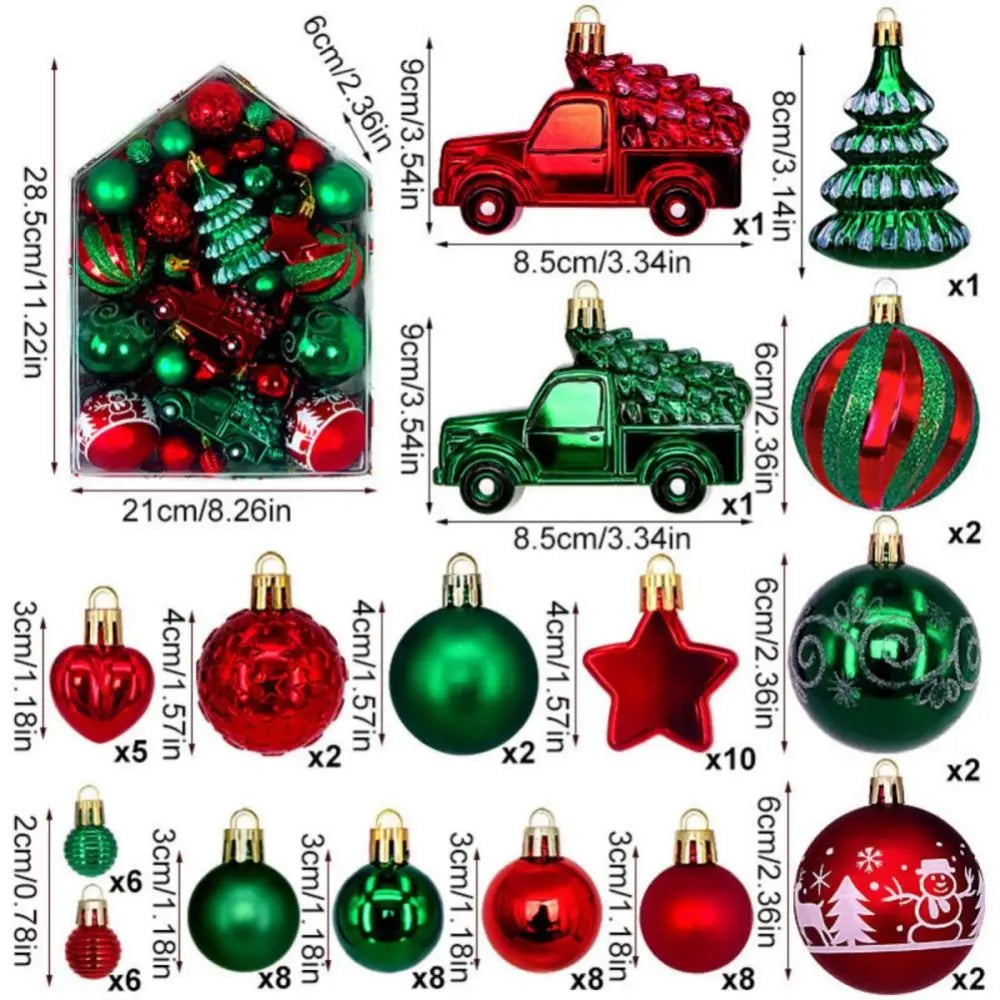 Bolas Natal Diversificados Pacote com 75 Bolas de Natal Vermelhas e Douradas Bolas Retrô