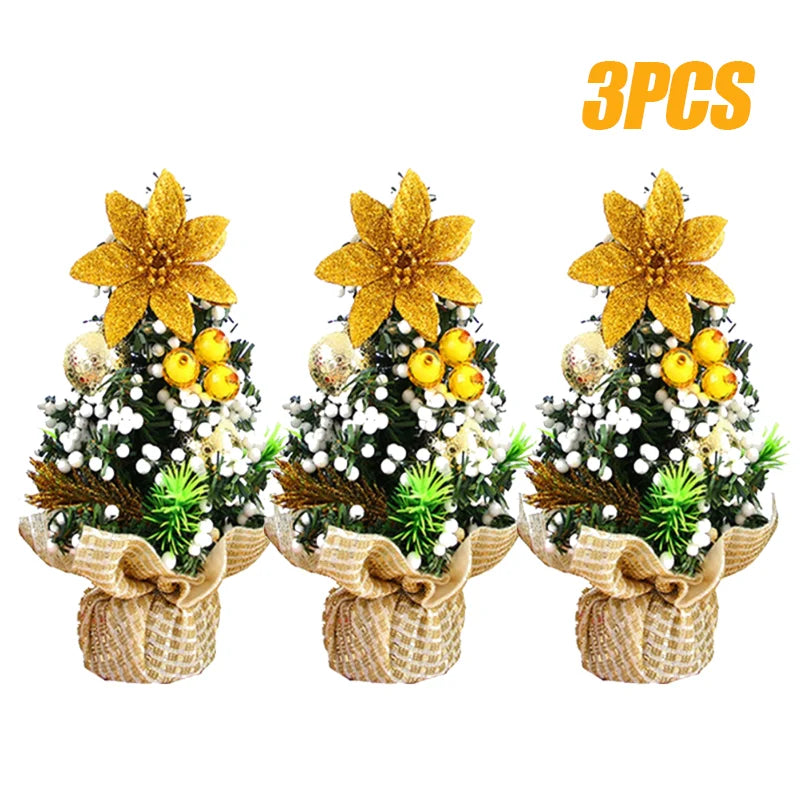 Mini Árvores de Natal 3 Peças Árvore de Natal de Mesa 20cm Decoração de Árvore de Natal