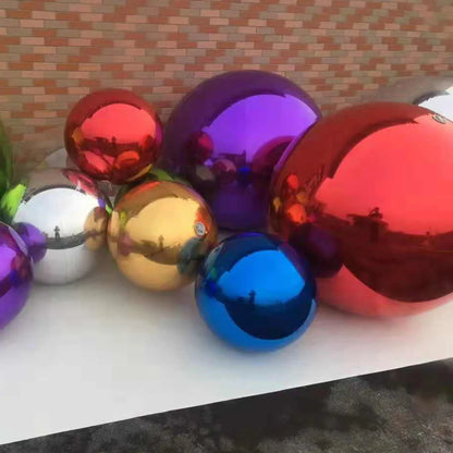 Bola de espelhos para shopping Bola de espelhos inflável, balão gigante espelhado prateado