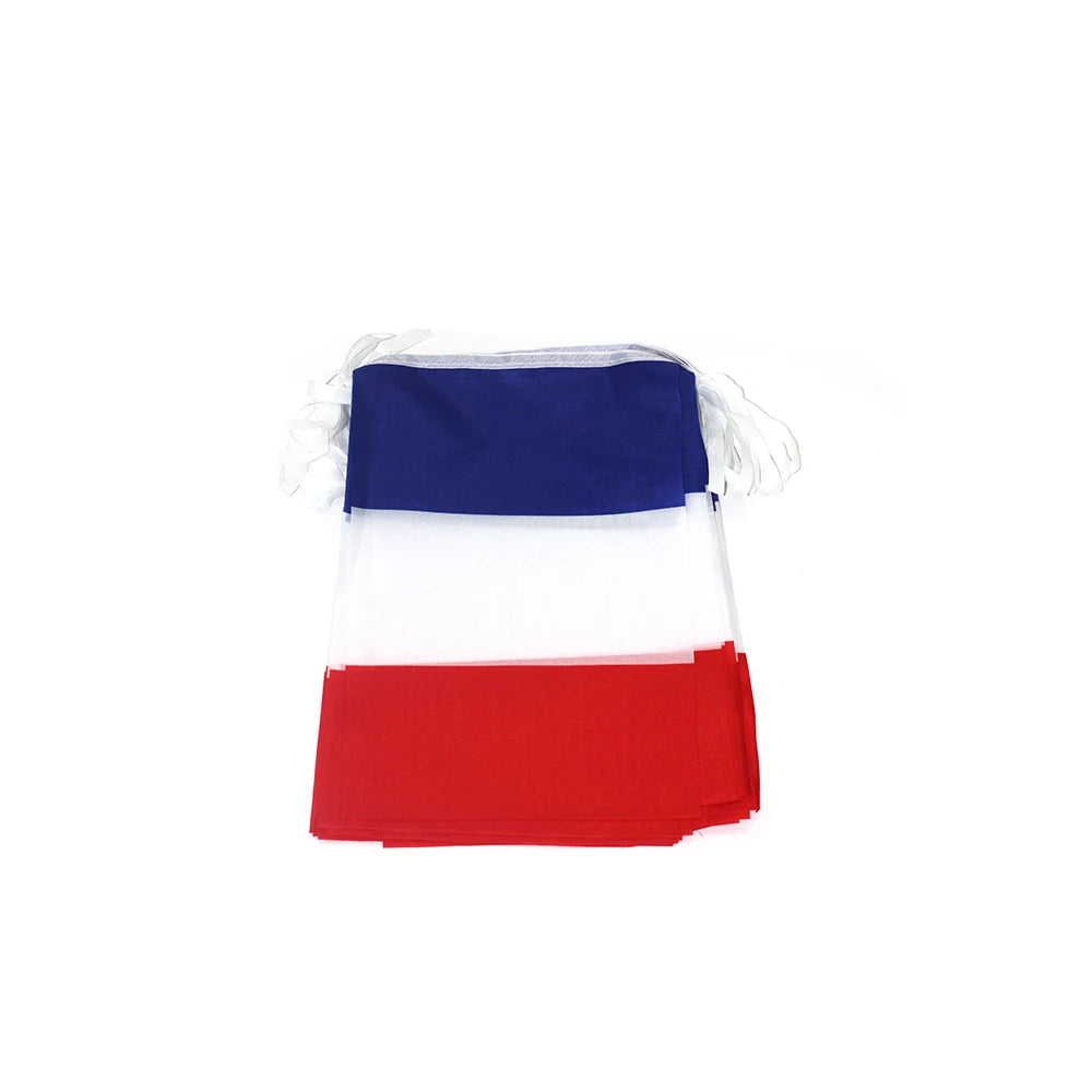 Bandeirinha Copa do Mundo Cordão de bandeira da França, 24 peças, faixa francesa externo