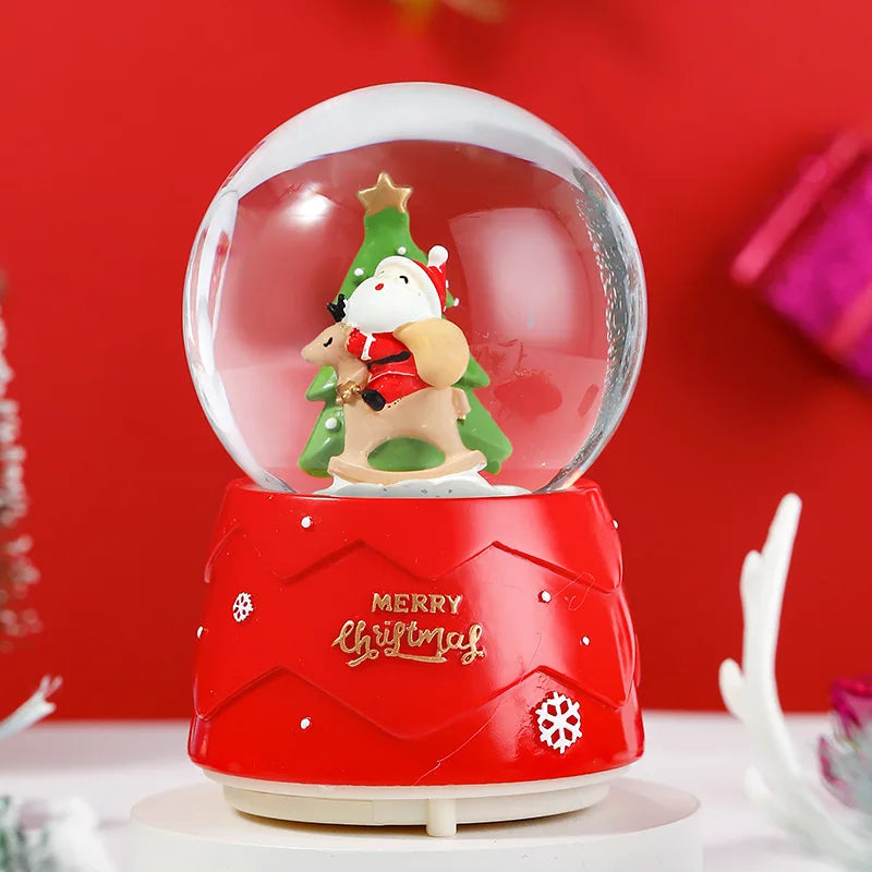 Globo de Neve de Natal, Bola de Cristal Iluminada, Enfeites de Bola de Vidro, Decorações