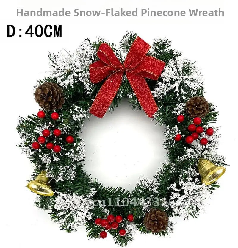 Guirlanda de parede de Natal, guirlanda de frutas vermelhas de cogumelo artificial artesanal