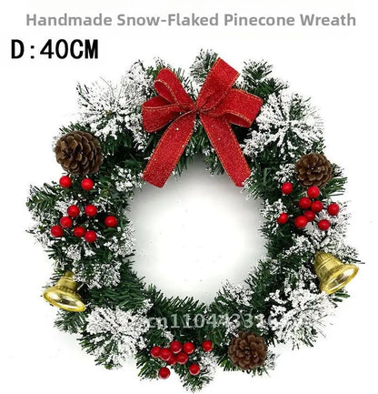 Guirlanda de parede de Natal, guirlanda de frutas vermelhas de cogumelo artificial artesanal