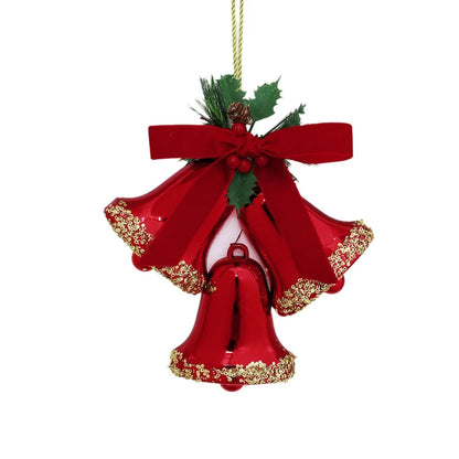Sino Triplo Dourado Premium Borda Glitter Natal 23cm