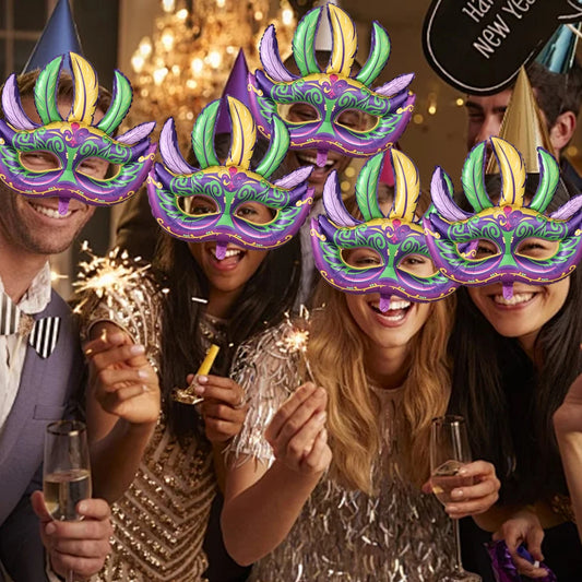 Máscara de Carnaval Balões de Folha Máscara Carnaval 1/2 peças máscaras festa carnaval