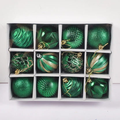 Bola de Natal 1 caixa de bolas de glitter, ecológicas, à prova d'água, de PVC, decorativas