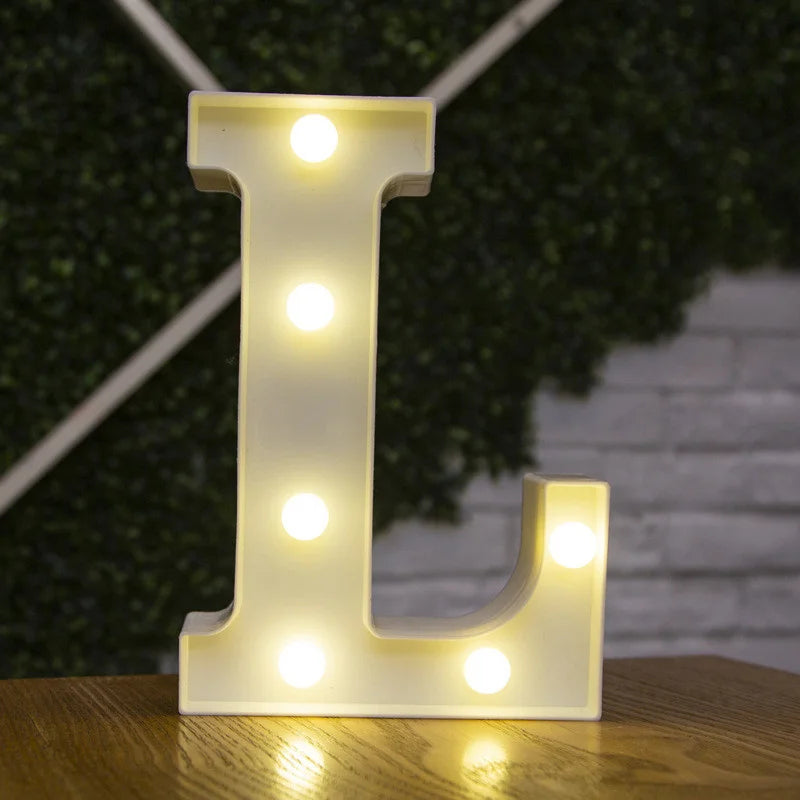 Letras de LED para letreiros, 26 letras iluminadas do alfabeto, luzes LED alimentadas