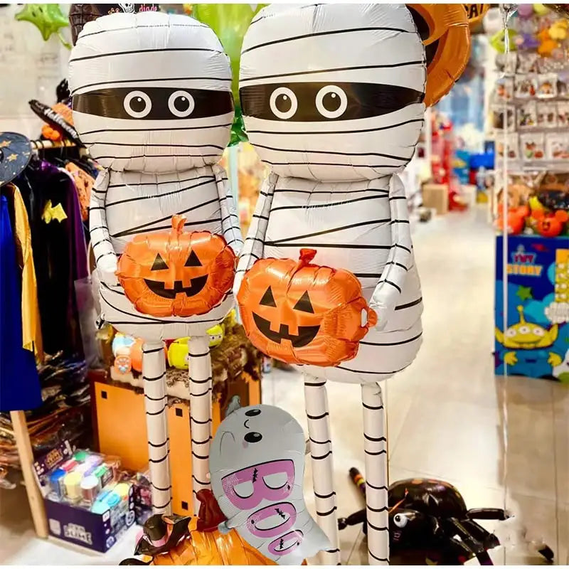 Balões grandes Halloween, conjunto independente balões grandes alumínio, abóbora