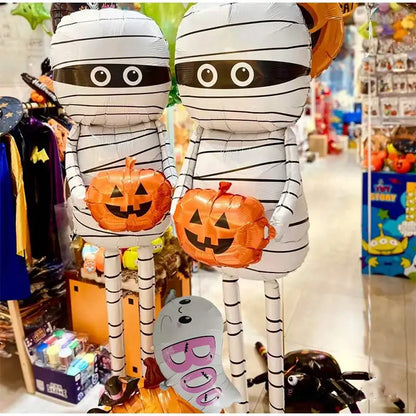 Balões grandes Halloween, conjunto independente balões grandes alumínio, abóbora