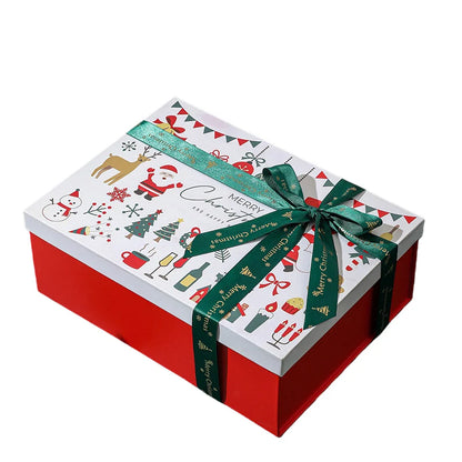 Caixa de Presente Ornamental Conjunto de 2 Caixas Grandes Natal com Tampa Presentes