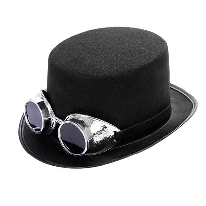 Chapéu steampunk fedora adulto, acessórios de fantasia punk gótico goth steampunk