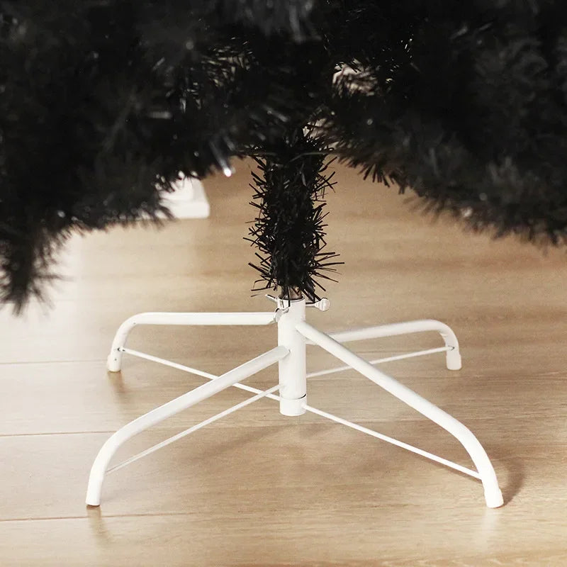 Árvore de Natal Artificial Preto com Suporte de Metal para Decoração Casa (1,2 Metros)