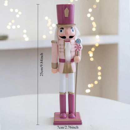 Quebra-nozes de Natal Enfeite de soldado de nogueira colorido de 25 cm, decoração Natal