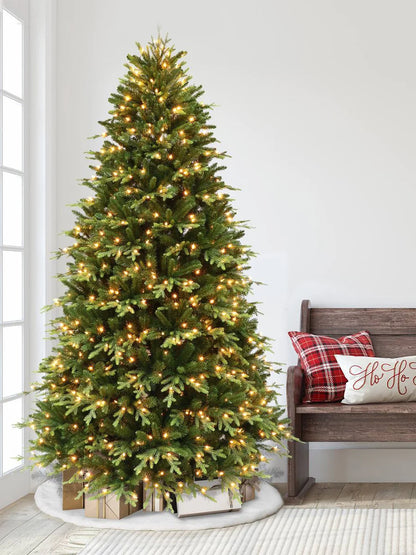 Árvore de Natal artificial PE e PVC, árvore de neve artificial com agulha intensiva suporte