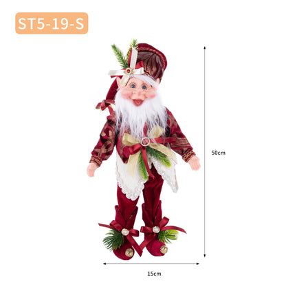 Enfeite Elfo Verde e Vermelho 45cm e 55cm Merita, Personagens Natalinos para Decoração