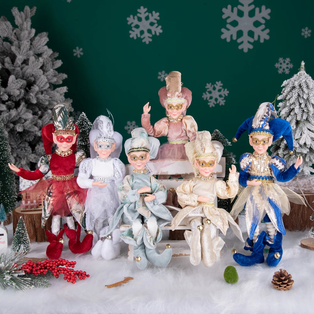 Fada do País das Maravilhas do Inverno de Natal, Grande - 45cm, Palhaço de Natal Decorativo