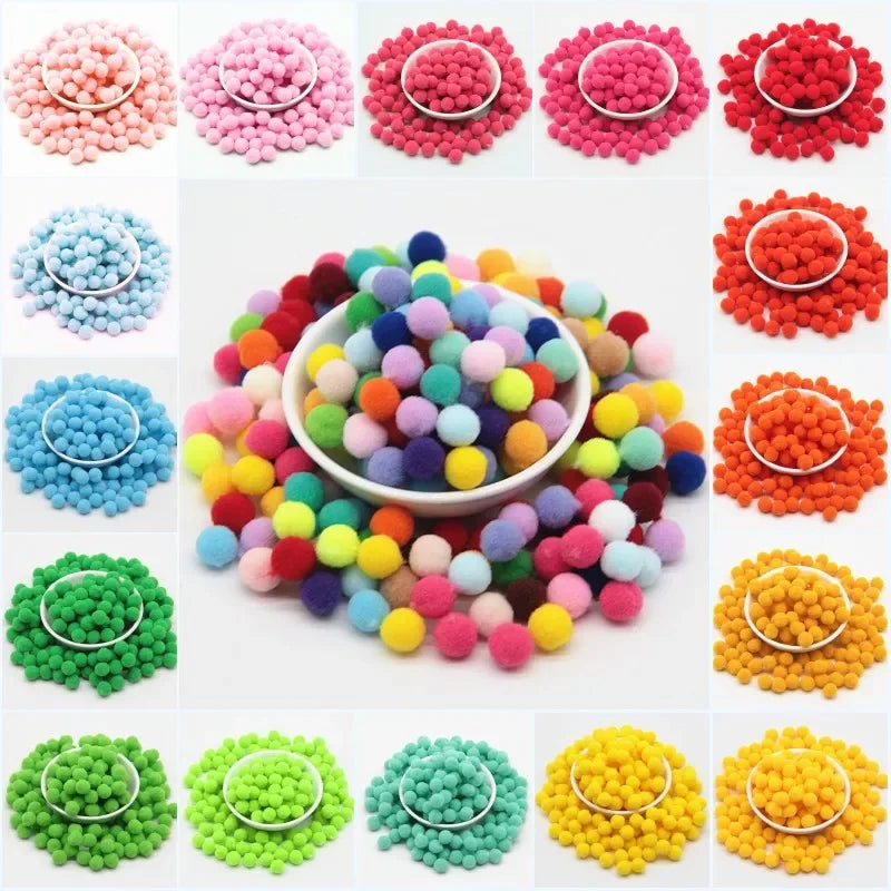 100 Unidades De Pompons Macios E Fofos De Cores Mistas Para