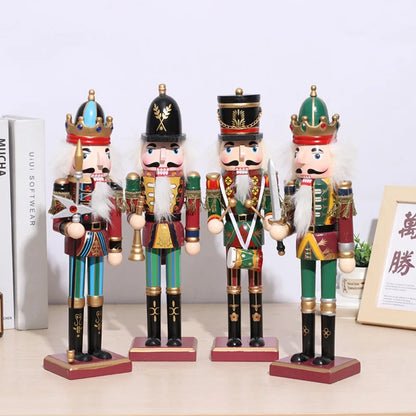 Quebra-Nozes Natal, Boneca Soldado Tradicional de Madeira Pintada, 30cm e Decorações