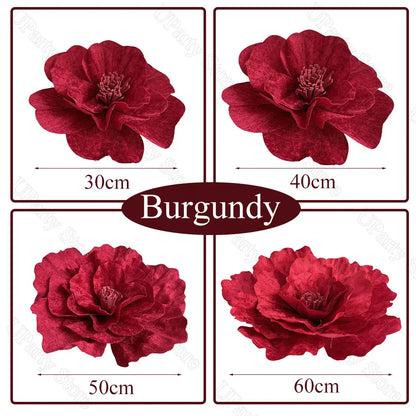 150 cm/60 pol. Rosa vermelha gigante, flores artificiais enormes, adereços flores grandes