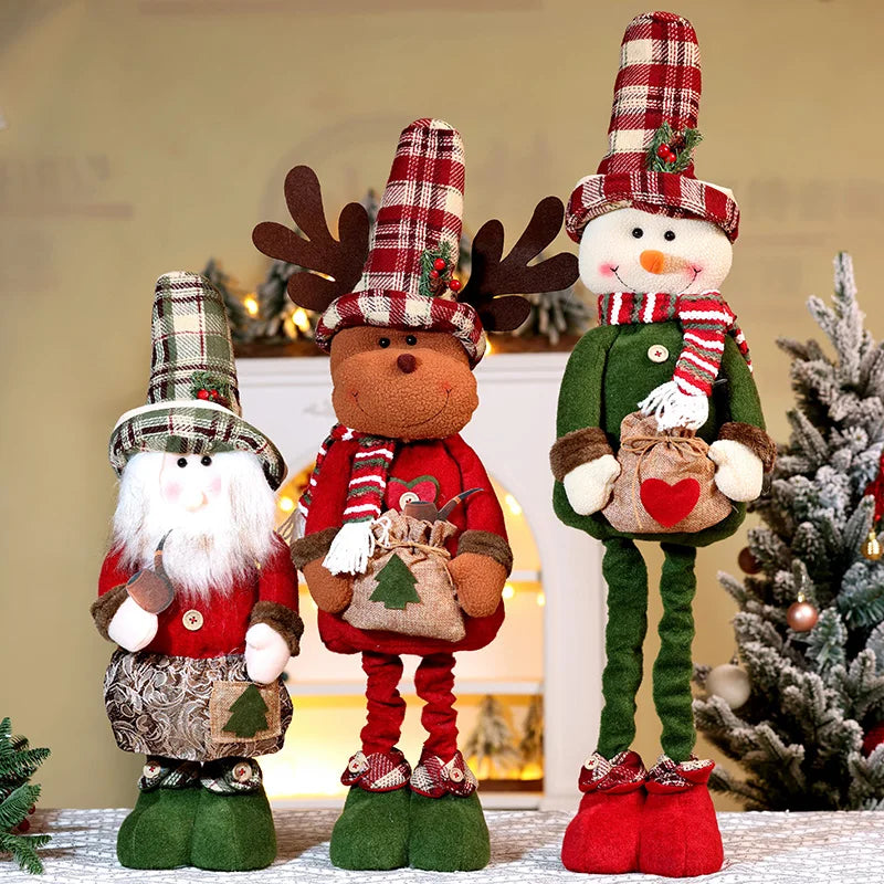Boneco de Neve Alce em Pé, Boneco com Chapéu de Serapilheira, Pelúcia para Decoração