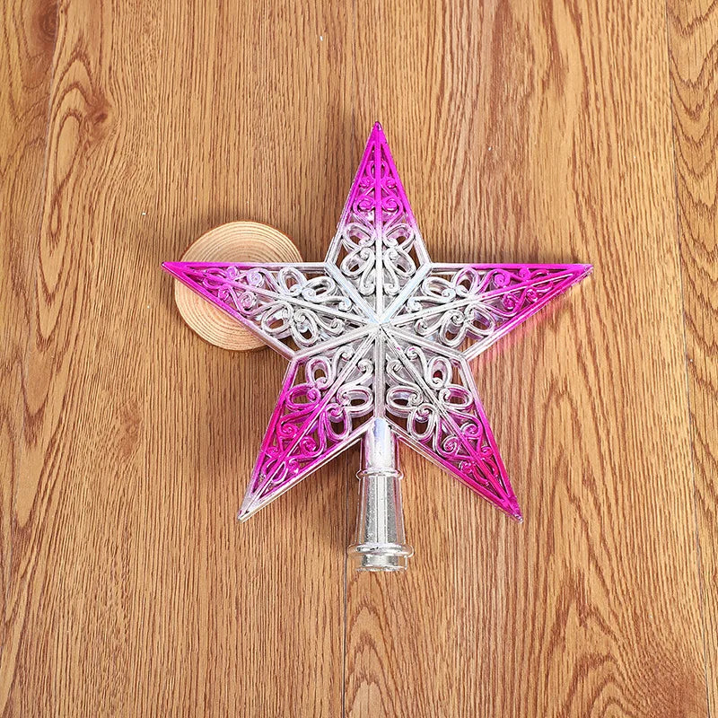 Estrela de Natal Topo de árvore de estrela decoração de cinco pontas aa árvore de natal top