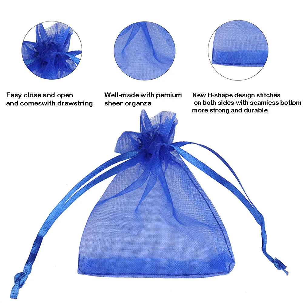 Sacolinhas Grande Organza Saco De Organza Branco 15x20cm - Pacote 50 Gala, Multicor