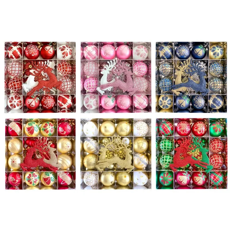 Bola de Natal Conjunto de 45 Peças de Enfeites de Bola de Natal Enfeites de Natal Variados