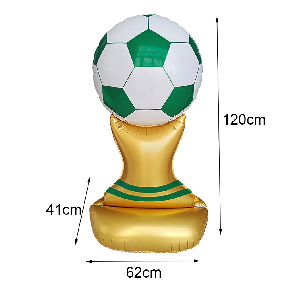 Balão de Copa do Mundo e Troféu Futebol Gigante Em Folha Para Decoração De Festa
