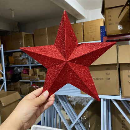 Topo de árvore de Natal, decorações de Natal colorido iluminado estrela árvore