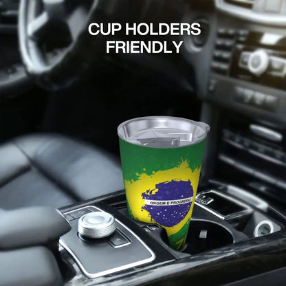 Caneca de copa do mundo café isolada com bandeira do Brasil copo volta às aulas 590 ml