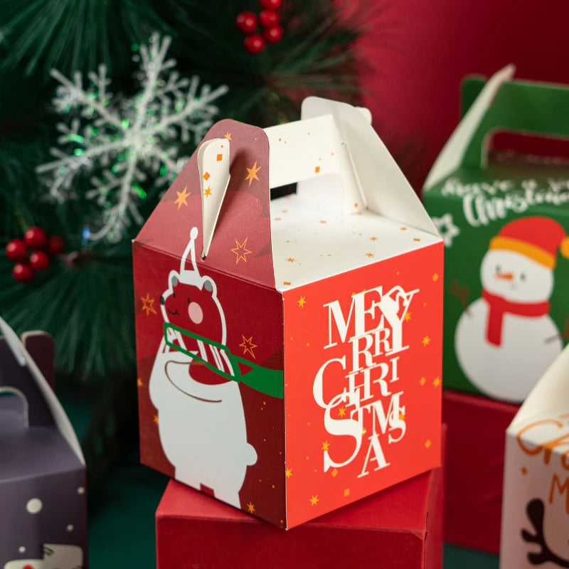 Caixas de presente de biscoito de Natal, caixa de doces com janela lembrancinhas