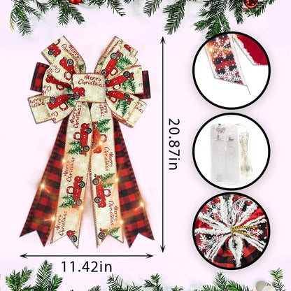 Laço decoração Natal LED grandes laços de guirlanda de Natal de LED, laços de Natal