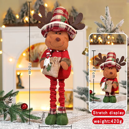 Boneco de Neve Alce em Pé, Boneco com Chapéu de Serapilheira, Pelúcia para Decoração
