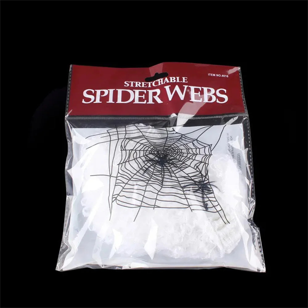 Teia de Aranha Branca para Decoração de Festas e Teia de Aranha Branca