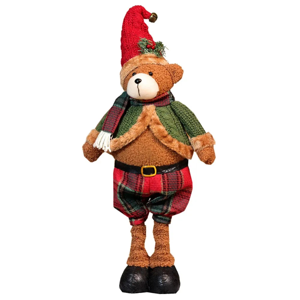 Papai Noel Decorativo Natal Enfeites de Natal de Retrátil, Boneco de neve, Alce, Papai noel